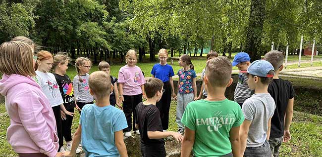 в городском лагере